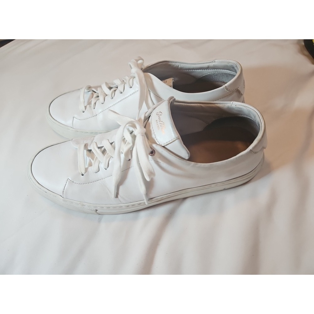 Good Man Brand Edge White Leather Casual Sneaker Shoes Low Top Mens Size 8 1/2 - Picture 2 of 7